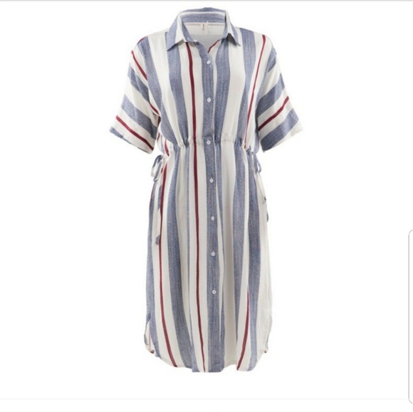 Multi Color Stripe Shirt Dress - Picture 3 of 4